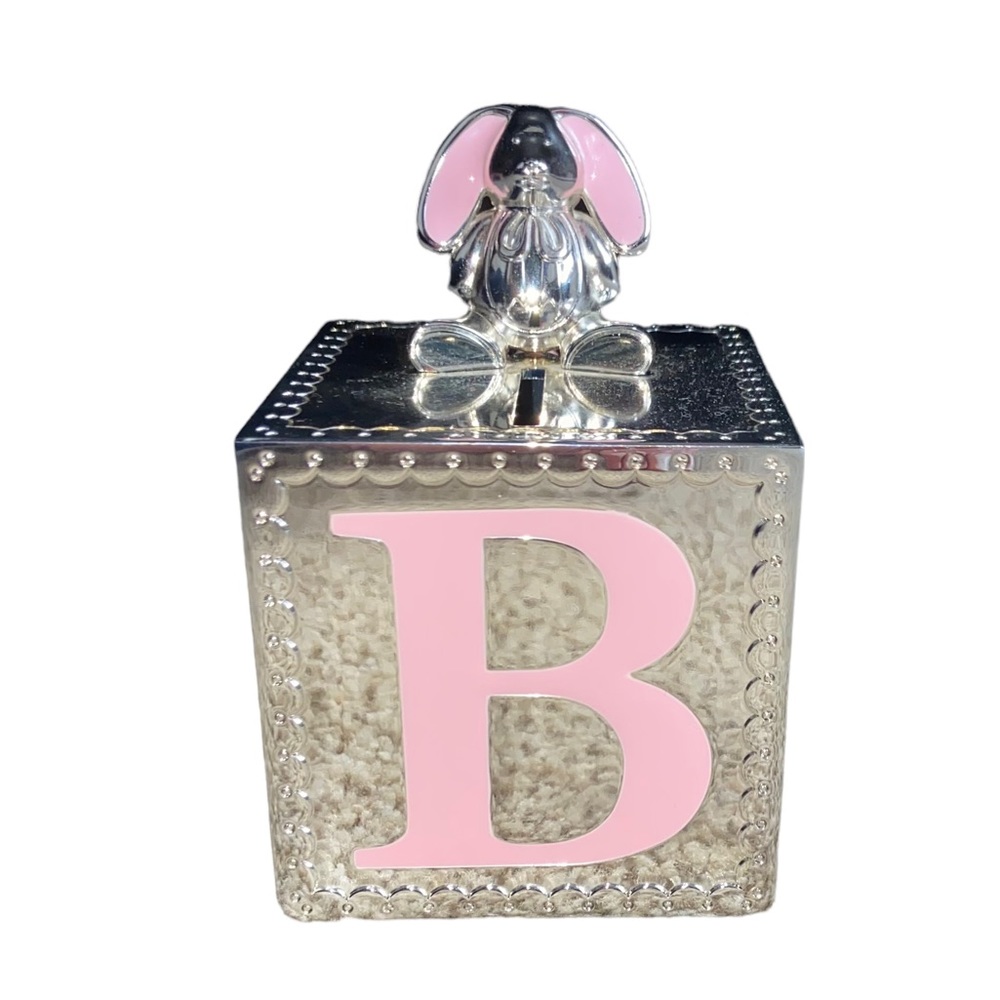 Reed & Barton 2700 Gingham Bunny SILVER PLATE Bank Pink Blue BABY